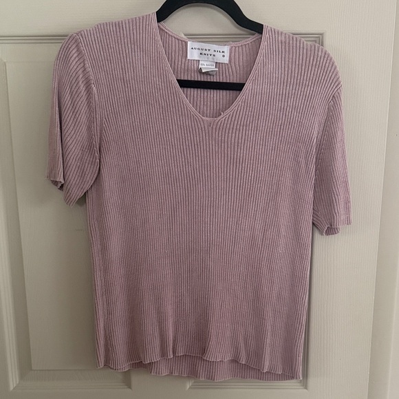august silk Tops - Vintage August Silk Dusty Rose Blouse